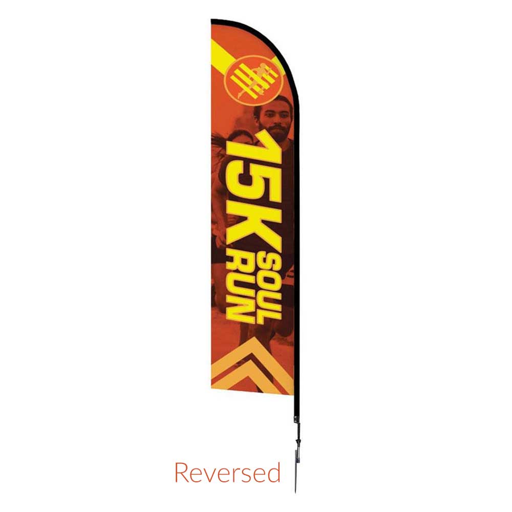ONE CHOICE® 14 ft. Feather Flag — Graphic Package / Single Sided Reversed / Spike Base